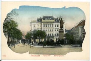 Budapest. Petöfi-Platz mit Petöfi-Denkmal (1882) : Budapest. Petöfi-Platz mit Denkmal für Sándor Petőfi (1882; Adolf Huszár)