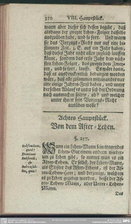 Achtes Hauptstück. Von dem After-Lehen