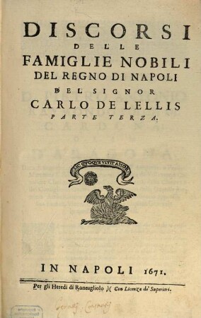 Discorsi Delle Famiglie Nobili Del Regno Di Napoli, 3