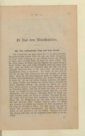 II. Aus dem Menschenleben