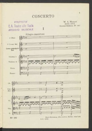 Concerto for horn and orchestra : K. 417
