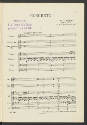 Concerto for horn and orchestra : K. 417