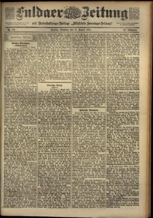 Zweite Ausgabe vom Samstag, den 11. August 1900.
