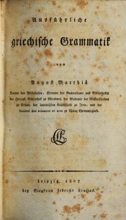 Ausführliche griechische Grammatik