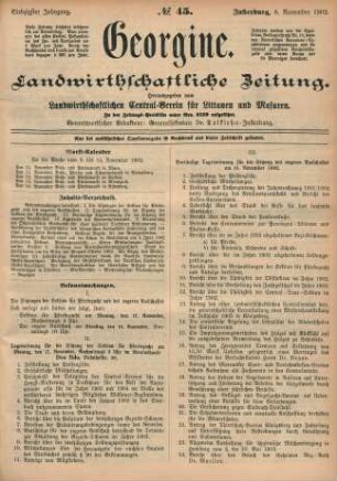Siebzigster Jahrgang. No. 45. Insterburg, 6. November 1902.