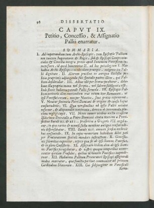 Caput IX. Petitio, Concessio, & Assignatio Pallii enarratur