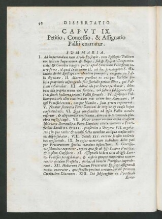 Caput IX. Petitio, Concessio, & Assignatio Pallii enarratur