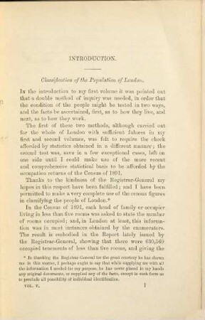 Life and labour of the people in London, 5. Population classified by trades