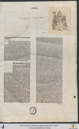 Besitzvermerk und Exlibris des Collegium Sapientiae.