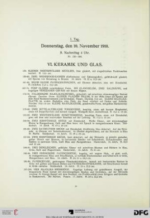 VI. Keramik und Glas (Nr. 158-348)
