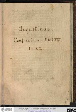 [Confessiones] Confessionum libri XIII