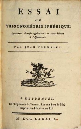 Essai de Trigonométrie sphérique