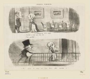 À la recherche d’un diner, aus: "Croquis Parisiens", in: "Le Charivari", Paris 1853