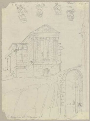 Der Clitumnus-Tempel im Tal Umbriens zwishen Trevi und Spoleto