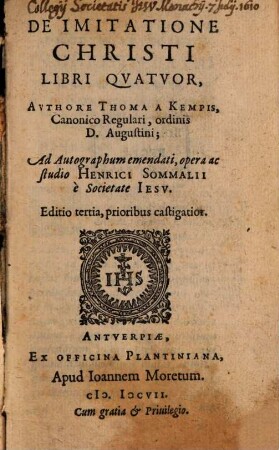 De Imitatione Christi libri quatuor
