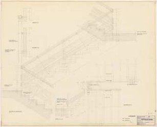 Stadttheater, Krefeld: Nordwesttrakt, Bühnenhaus: Treppendetail 1:5, 1:1