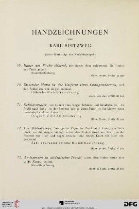 Handzeichnungen von Karl Spitzweg (Nr. 69-99)