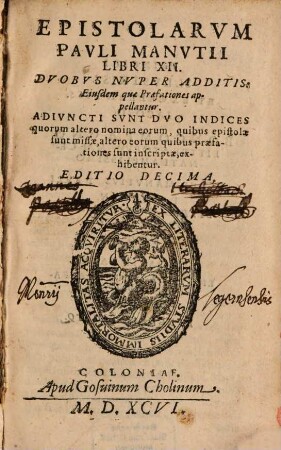 Epistolarum Pauli Manutii Libri XII