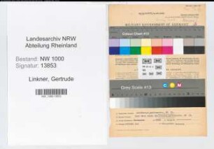 Entnazifizierung Gertrude Linkner, geb. 12.01.1897 (Postsekretaerin)