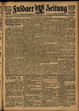 Zweite Ausgabe vom Samstag, den 11. Februar 1905.