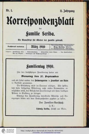 Nr.1 - März 1910