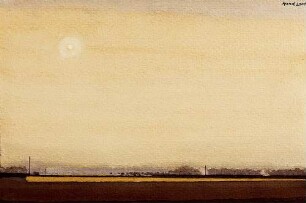 Sonnenhimmel über dunklem Feld