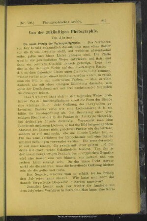 Von der zukünftigen Photographie