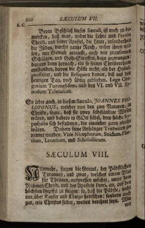 Sæculum VIII.
