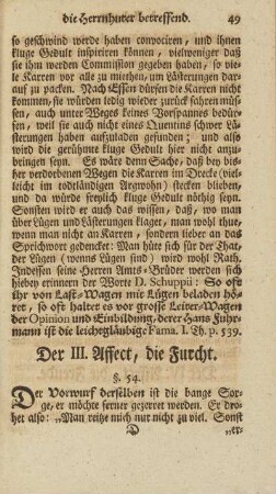Der III. Affect, die Furcht