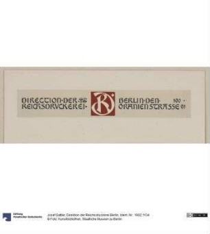 Direktion der Reichsdruckerei Berlin