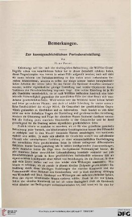 Zur kunstgeschichtlichen Periodeneinteilung