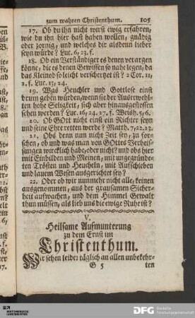 V. Heilsame Aufmunterung zu dem Ernst im Christenthum.
