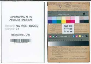 Entnazifizierung Otto Backwinkel , geb. 02.05.1884 (Betriebsfuehrer)