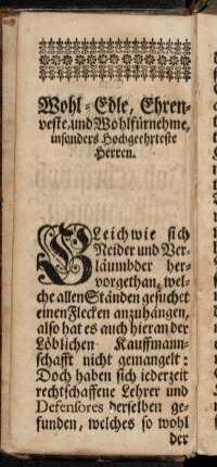 Zuschrift - Wohl-Edle ... Herren