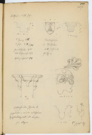 Dominikanerkirche, Koblenz: Details (aus: Skizzen- und Fotoalbum 7)