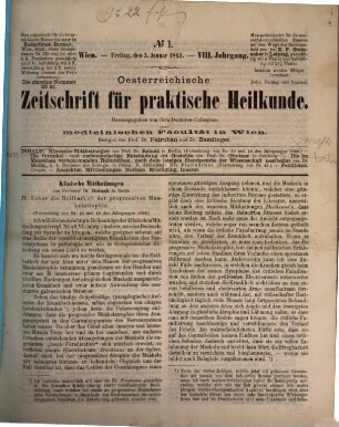 Österreichische Zeitschrift für praktische Heilkunde. 8. 1862