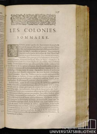 Les Colonies. Sommaire.