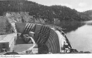 Kriebstein. Talsperre Kriebstein, Staumauer, Ansichtskarte