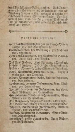 Handelnde Personen.
