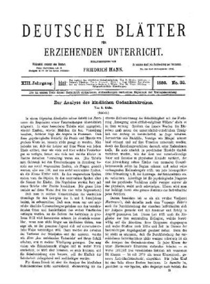 Zur Analyse des kindlichen Gedankenkreises : (Schluss)