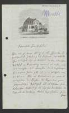 Brief von Karl Theodor Menke an Unbekannt