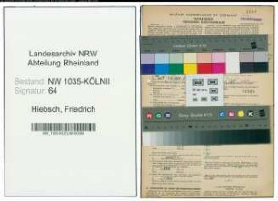 Entnazifizierung Friedrich Hiebsch , geb. 20.04.1900 (Ingenieur)