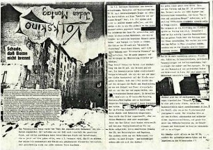 Flugschrift: Volkskino Jeden Montag. Schade, daß Beton nicht brennt, 1981