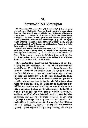 VI. Grammatik des Berlinischen
