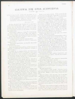 Carta de una artista