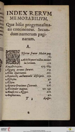 Index rerum memorabilium
