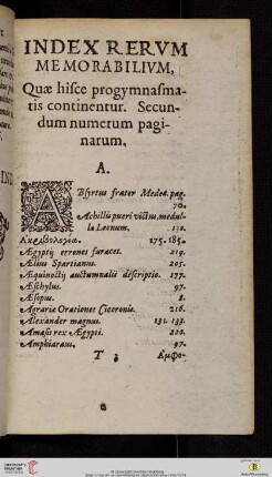 Index rerum memorabilium
