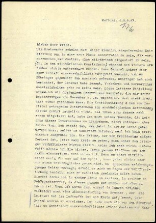 F. Matz an W. Wrede