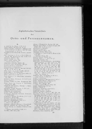 Alphabetisches Verzeichnis der Orts- und Personennamen.