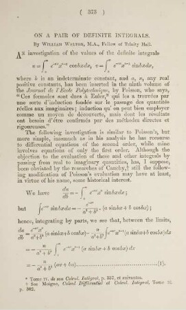 On a pair of definite integrals.